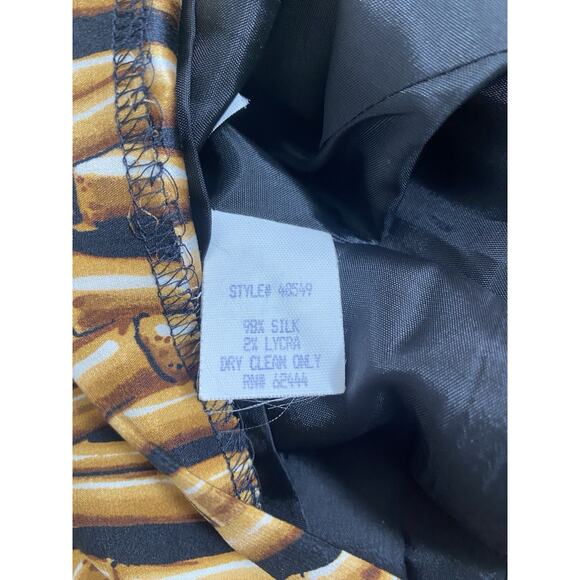 Vintage Nicole Miller Dress Silk Bamboo Print Sleeveless Square Neck She… - Picture 6 of 7